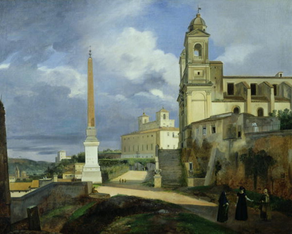 Detail of Trinita dei Monti and the Villa Medici, Rome, 1808 by Francois-Marius Granet