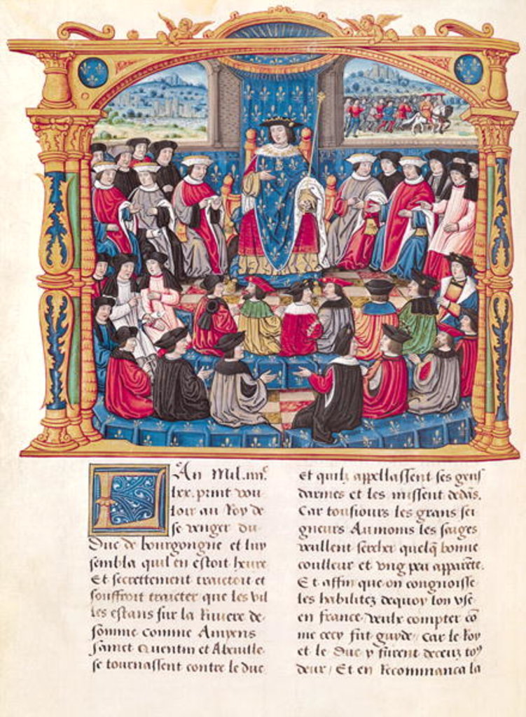 Detail of Ms 18 Fol.66v Louis XI Begins the War against Charles le Temeraire, Duke of Burgundy by French School