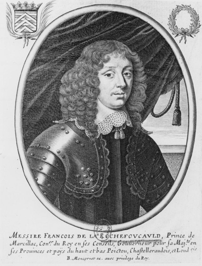 Detail of Francois VI Duke of Rochefoucauld, Prince of Marcillac by French School