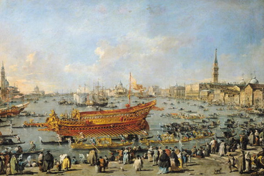 Detail of Departure of the 'Bucentaur' for the Lido on Ascension Day, 1766-70 by Francesco Guardi