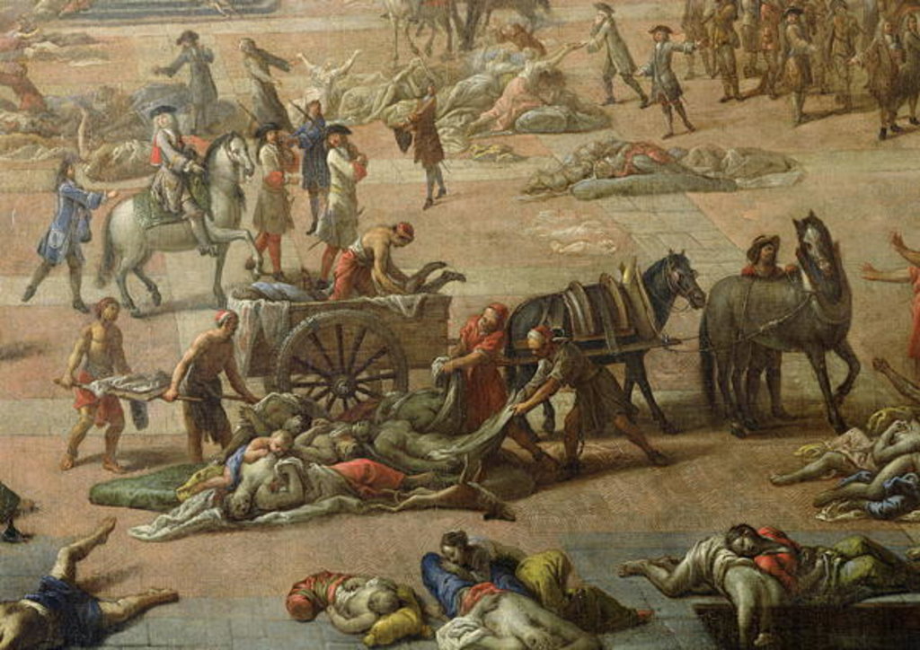 Detail of View of the Town Hall, Marseilles, during the Plague of 1720 by Michel Serre