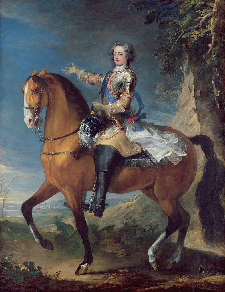 Detail of Equestrian Portrait of Louis XV at the age of thirteen, 1723 by C. & Van Loo J. B. Parrocel