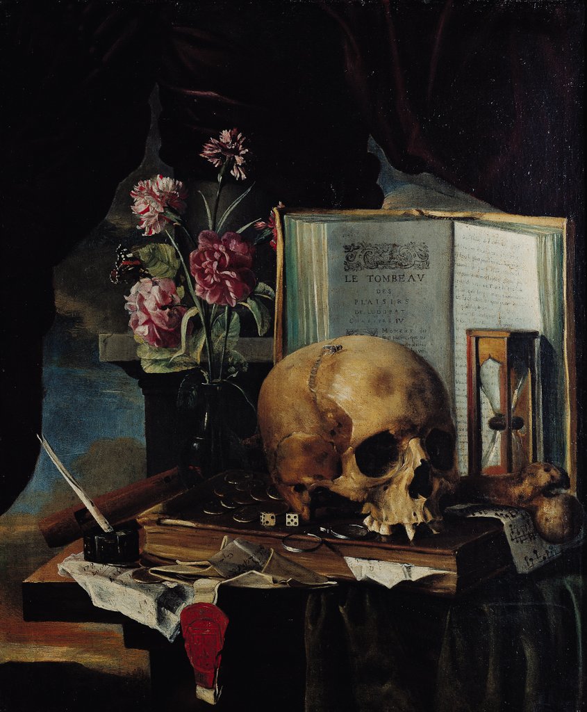 Detail of Vanitas, 17th century by Simon Renard de Saint-Andre