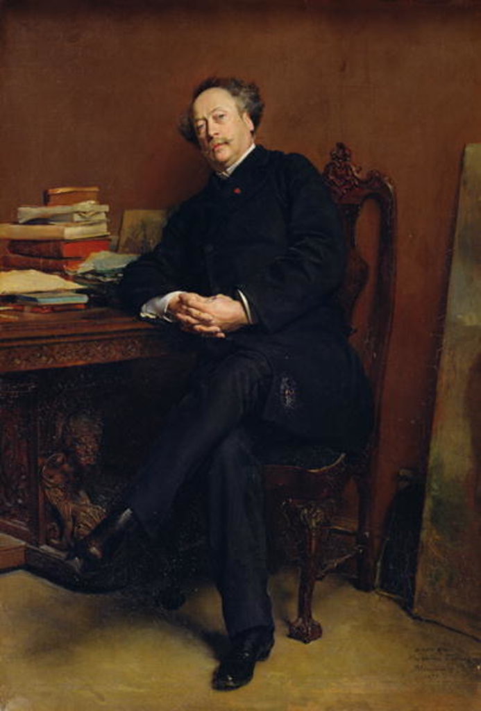 Detail of Alexander Dumas Fils 1877 by Jean-Louis Ernest Meissonier