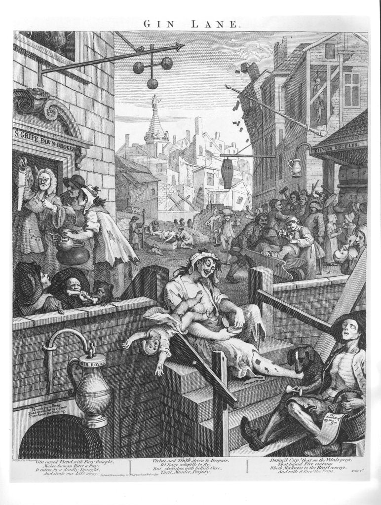 Detail of Gin Lane, 1751 by William Hogarth