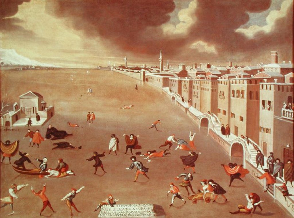 Detail of The Frozen Lagoon in 1708 by Gabriele Bella