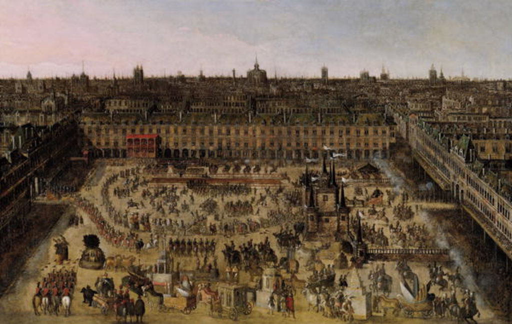 Detail of The Place Royale and the Carrousel in 1612 by French School