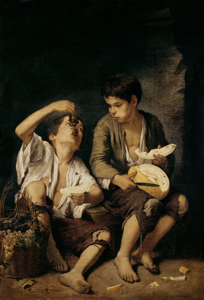 Detail of Two Children Eating a Melon and Grapes, 1645-46 by Bartolome Esteban Murillo