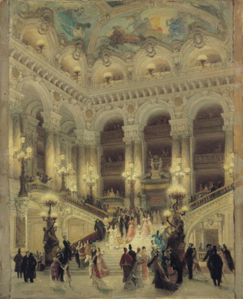 Detail of The Staircase of the Opera, 1877 by Louis Beroud