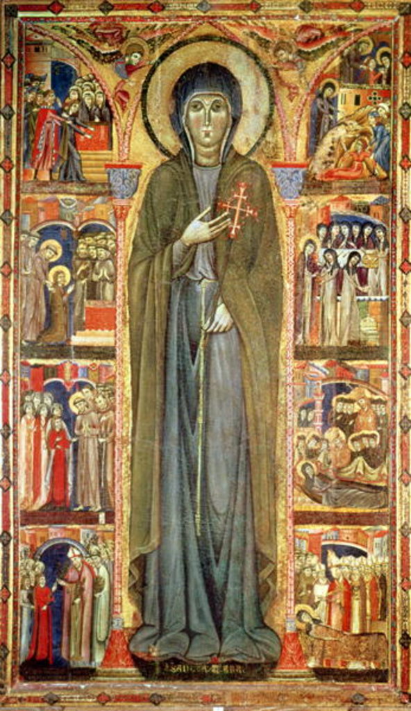 Detail of St. Clare with Scenes from her Life, 13th century by Maestro di Santa Chiara