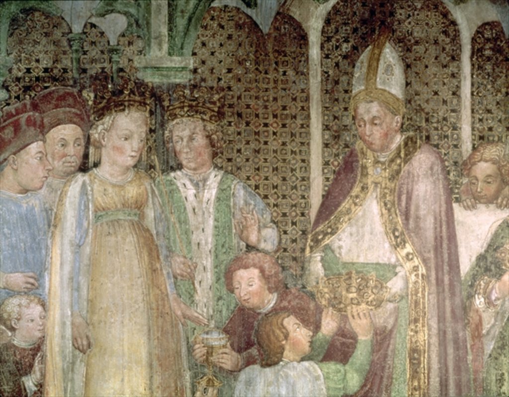 Detail of Queen Theodolinda and Pope Gregory the Great Exchanging Gifts, 1444 by Zavattari Family