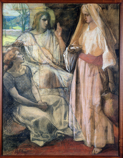Detail of Christ in the House of Martha and Mary, 1924 by Rene-Marie Castaing