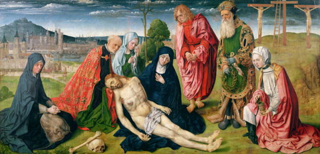 Detail of Pieta of Saint-Germain-des-Pres by Master of the Pieta of Saint Germain