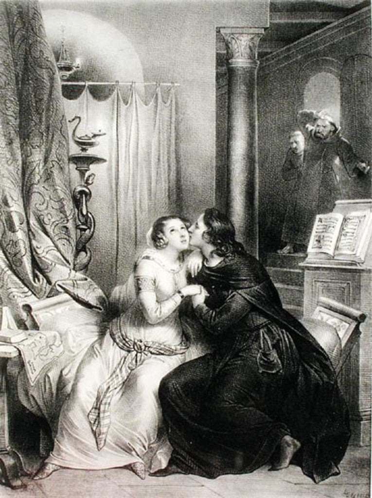 Detail of Heloise and Abelard by Achille Deveria