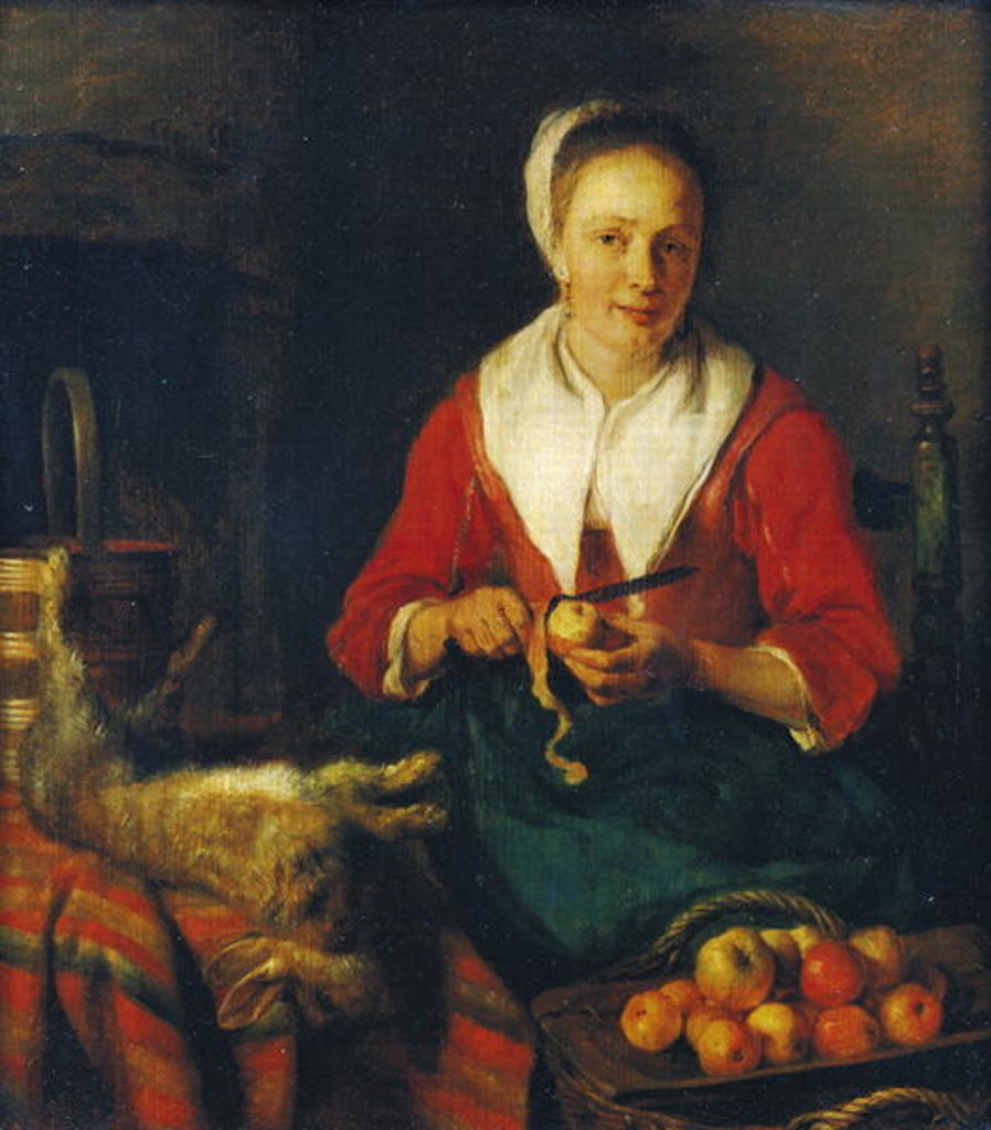 Detail of The Apple Peeler by Gabriel Metsu
