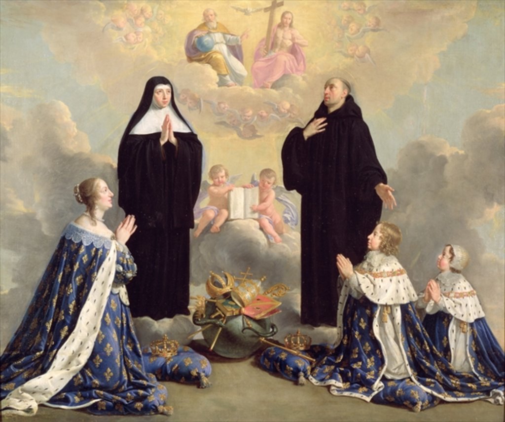 Detail of Anne of Austria and her Children at Prayer with St. Benedict and St. Scholastica, 1646 by Philippe de Champaigne