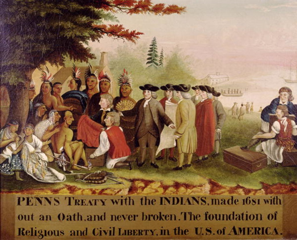 Detail of Penn's Treaty with the Indians in 1682, c.1840 by Edward Hicks