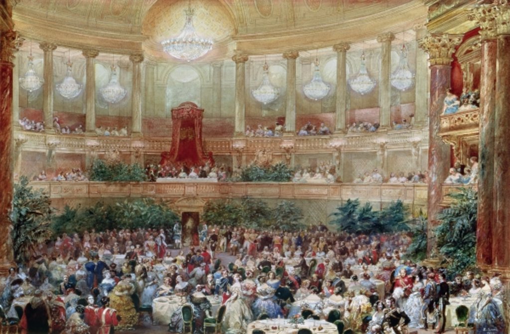 Detail of Dinner in the Salle des Spectacles at Versailles, 1854 by Eugene-Louis Lami