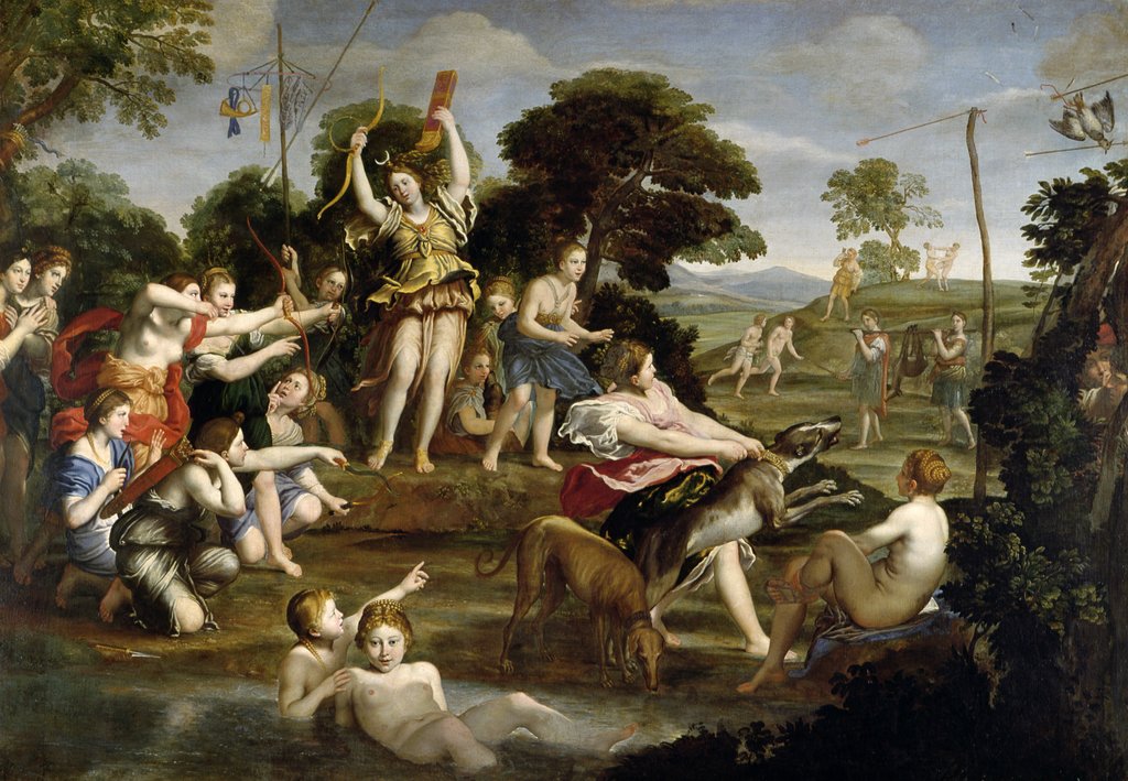 Detail of The Hunt of Diana, 1616-17 by Domenichino