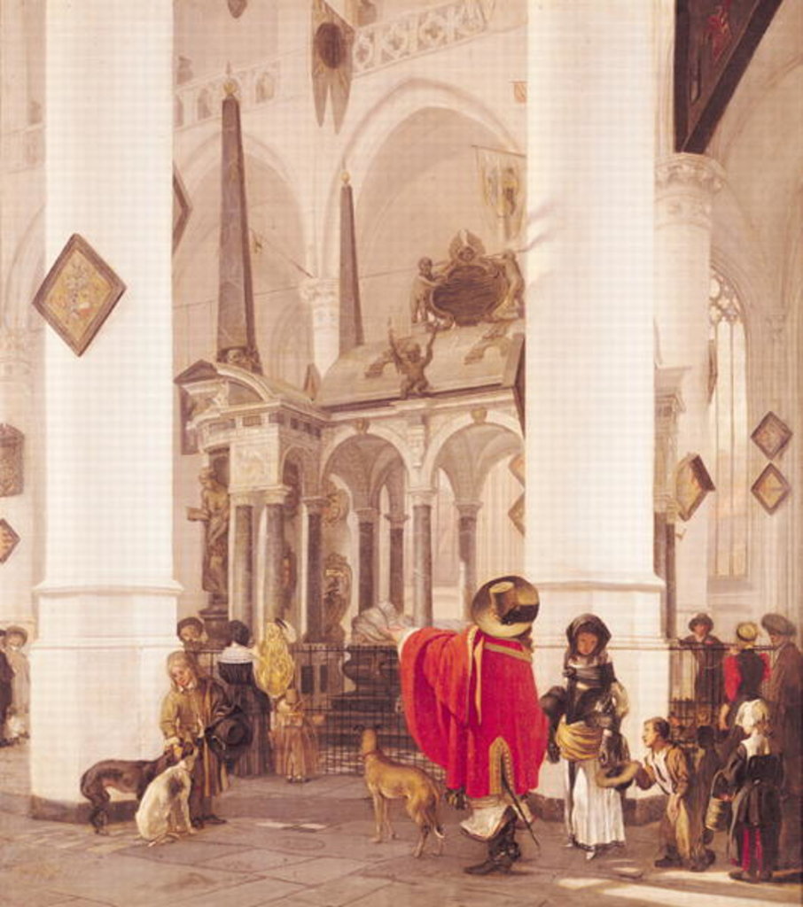 Detail of Interior of the Nieuwe Kerk, Delft, 1656 by Emanuel de Witte