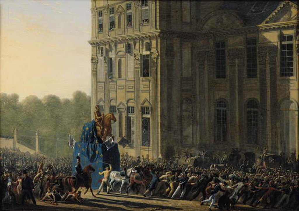 Detail of Transporting the Statue of Henri IV in Front of the Flora Pavilion of the Louvre, 1818 by Adolphe Roehn