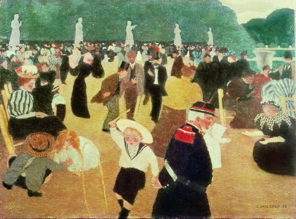 Detail of The Luxembourg Gardens, 1895 by Felix Edouard Vallotton