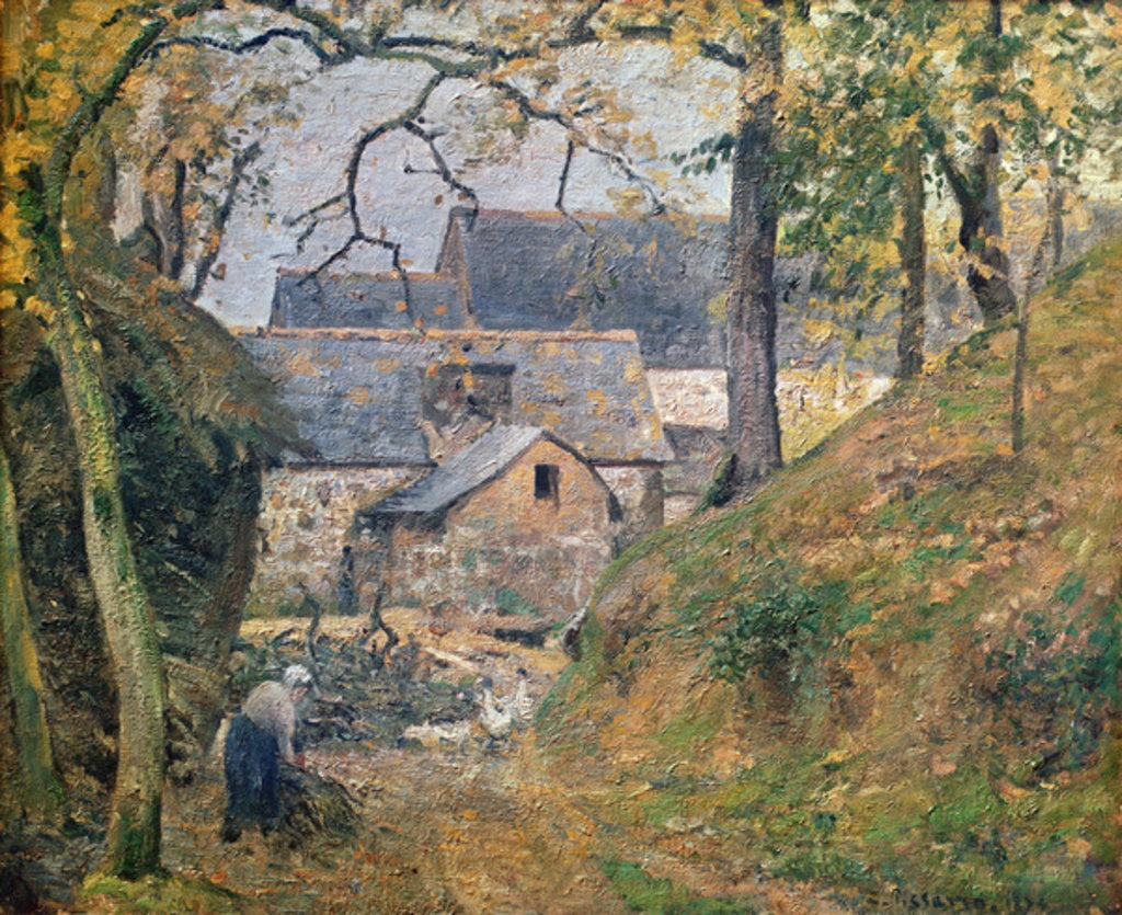 Detail of A Farm at Montfoucault, 1894 by Camille Pissarro