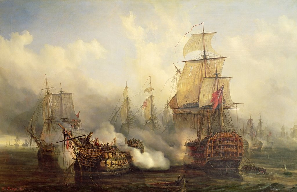 Detail of The Redoutable at Trafalgar, 21st October 1805 by Auguste Etienne Francois Mayer