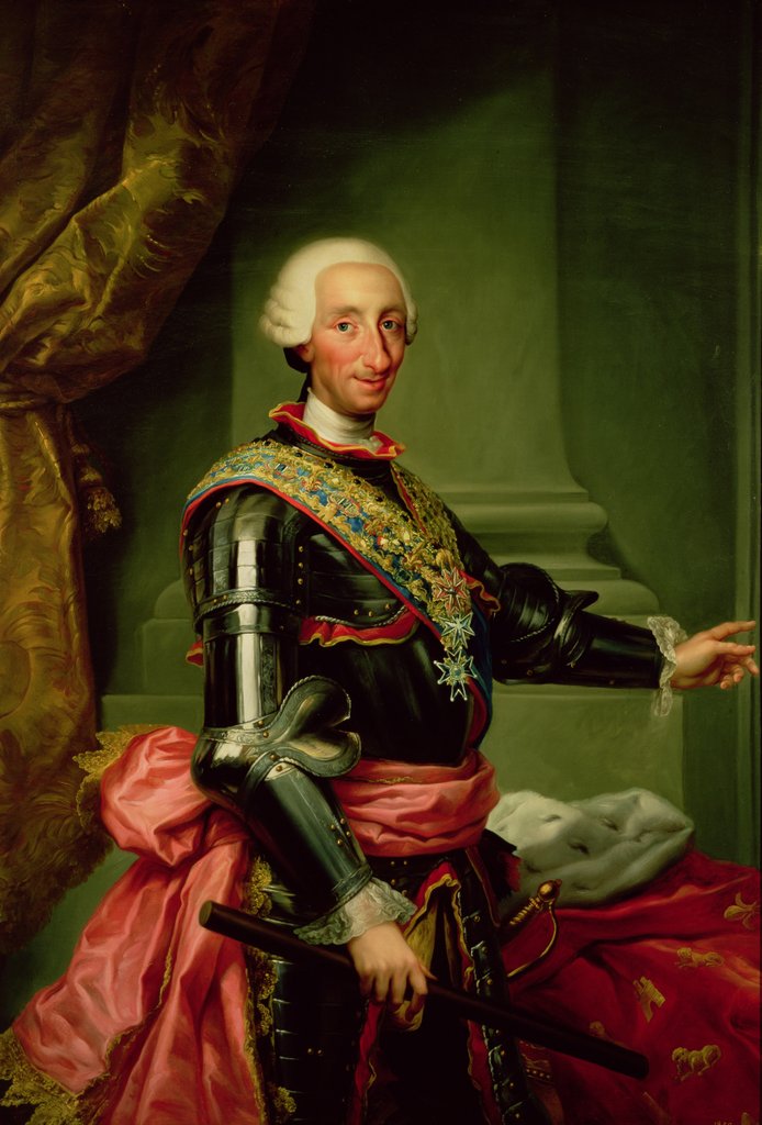 Detail of Portrait of Charles III c.1761 by Anton Raphael Mengs