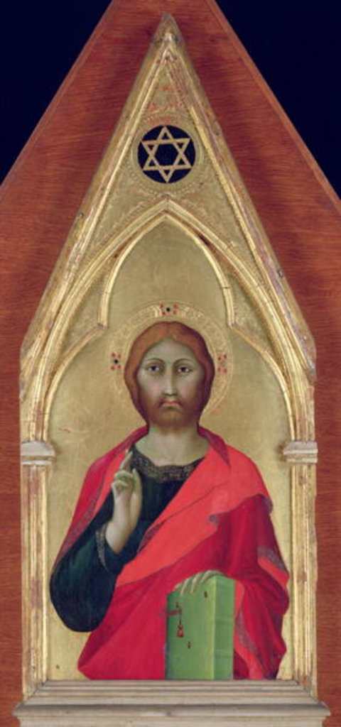 Detail of Christ Blessing, c.1325 by Barna da Siena