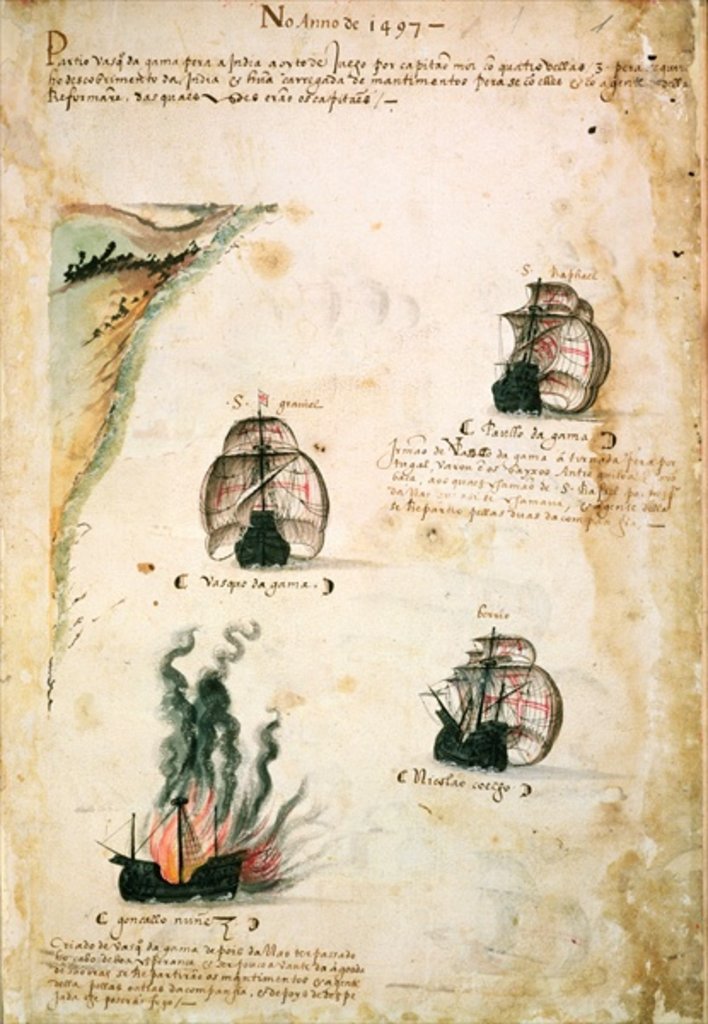 Detail of Departure of Vasco da Gama in 1497 by Portuguese School