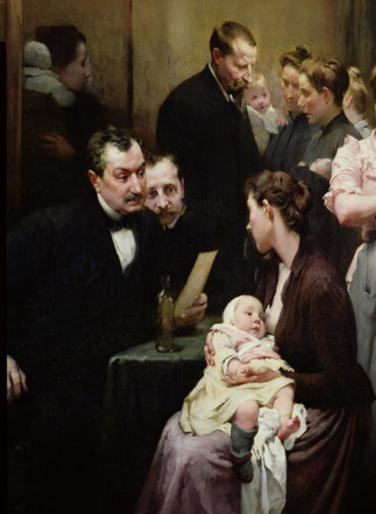 Detail of The Drop of Milk in Belleville: Doctor Variot's Surgery, the Consultation, 1903 by Henri Jules Jean Geoffroy
