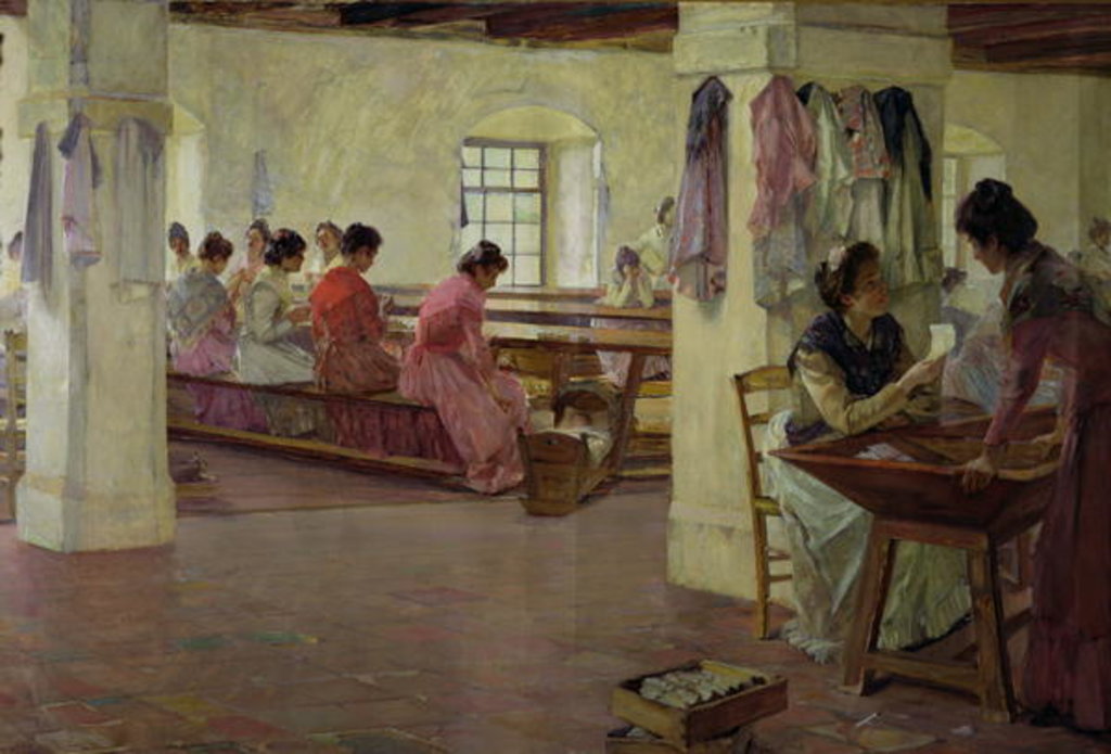 Detail of Cigar Makers at Seville by Walter Gay