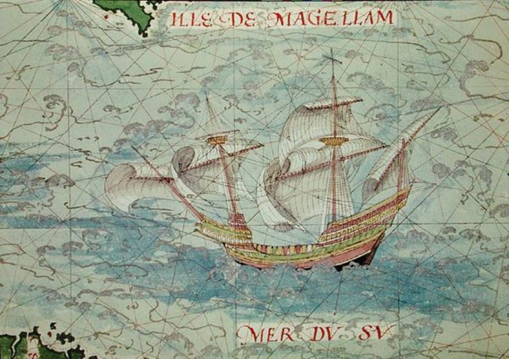 Detail of A Caravel by Guillaume Le Testu