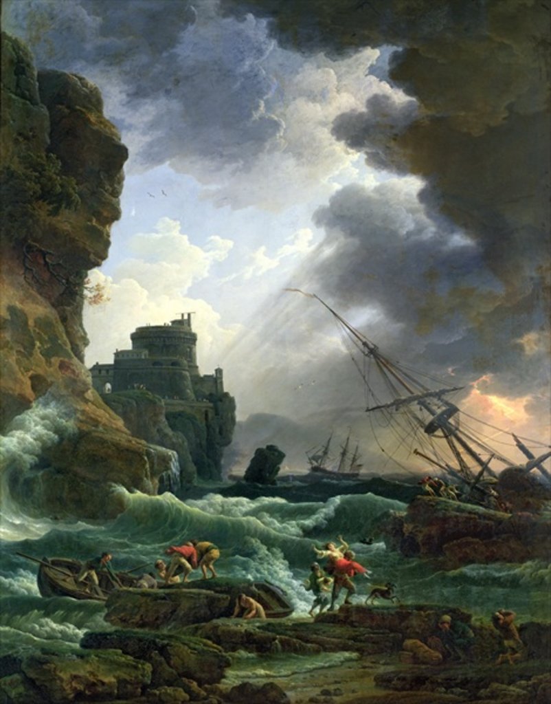 Detail of The Storm, 1777 by Claude Joseph Vernet