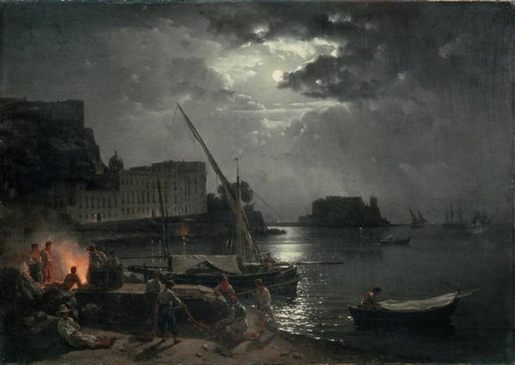 Detail of View of Naples in Moonlight, 1829 by Silvestr Fedosievich Shchedrin