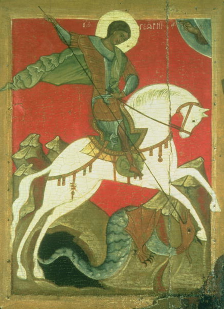 Detail of Icon of St. George and the Dragon by Novgorod School