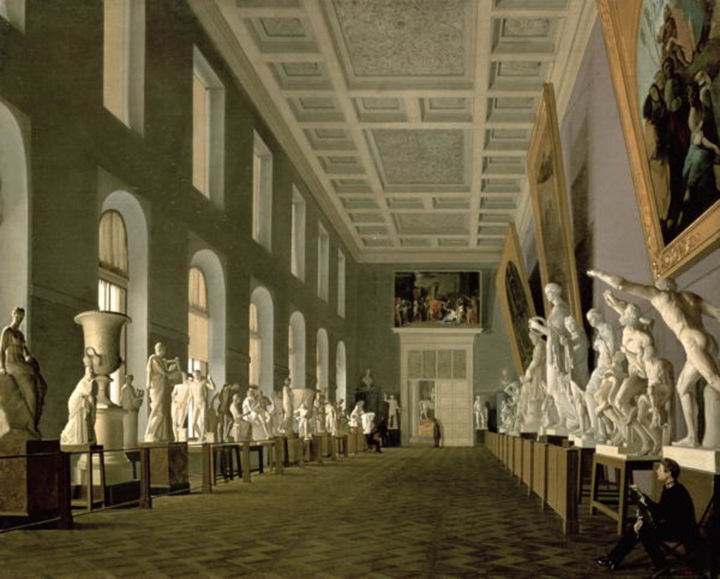 Detail of The Antiquities Gallery of the Academy of Fine Arts, 1836 by Grigory Mikhailov