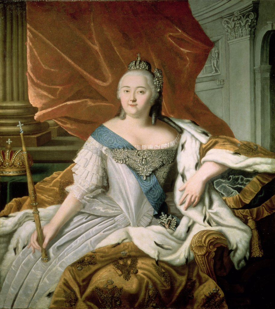 Detail of Portrait of Elizabeth Petrovna Empress of Russia, c.1750 by Russian School