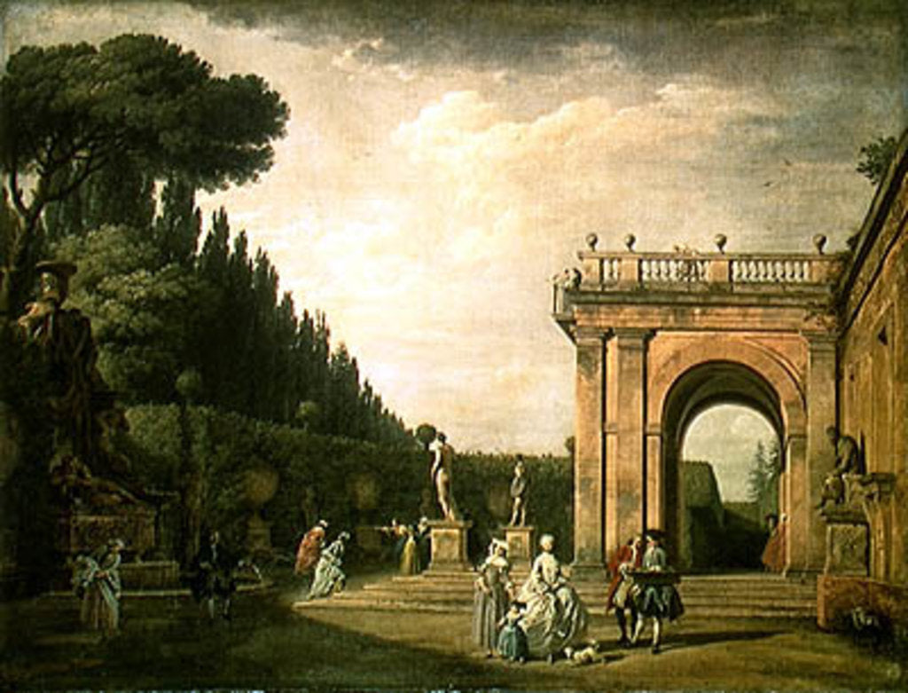 Detail of The Gardens of the Villa Ludovisi, Rome, 1749 by Claude Joseph Vernet