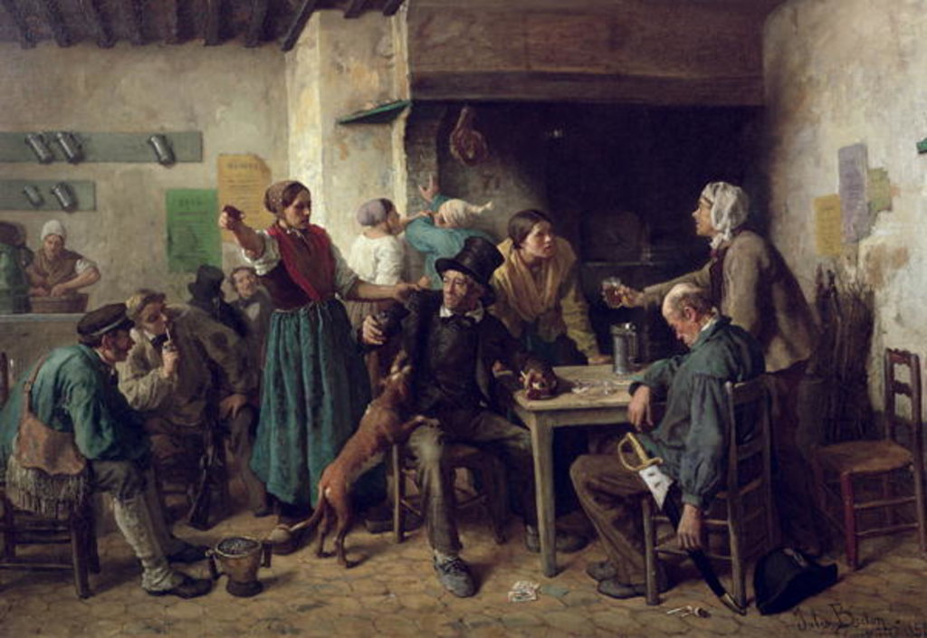 Detail of Wine Shop Monday, 1858 by Jules Breton