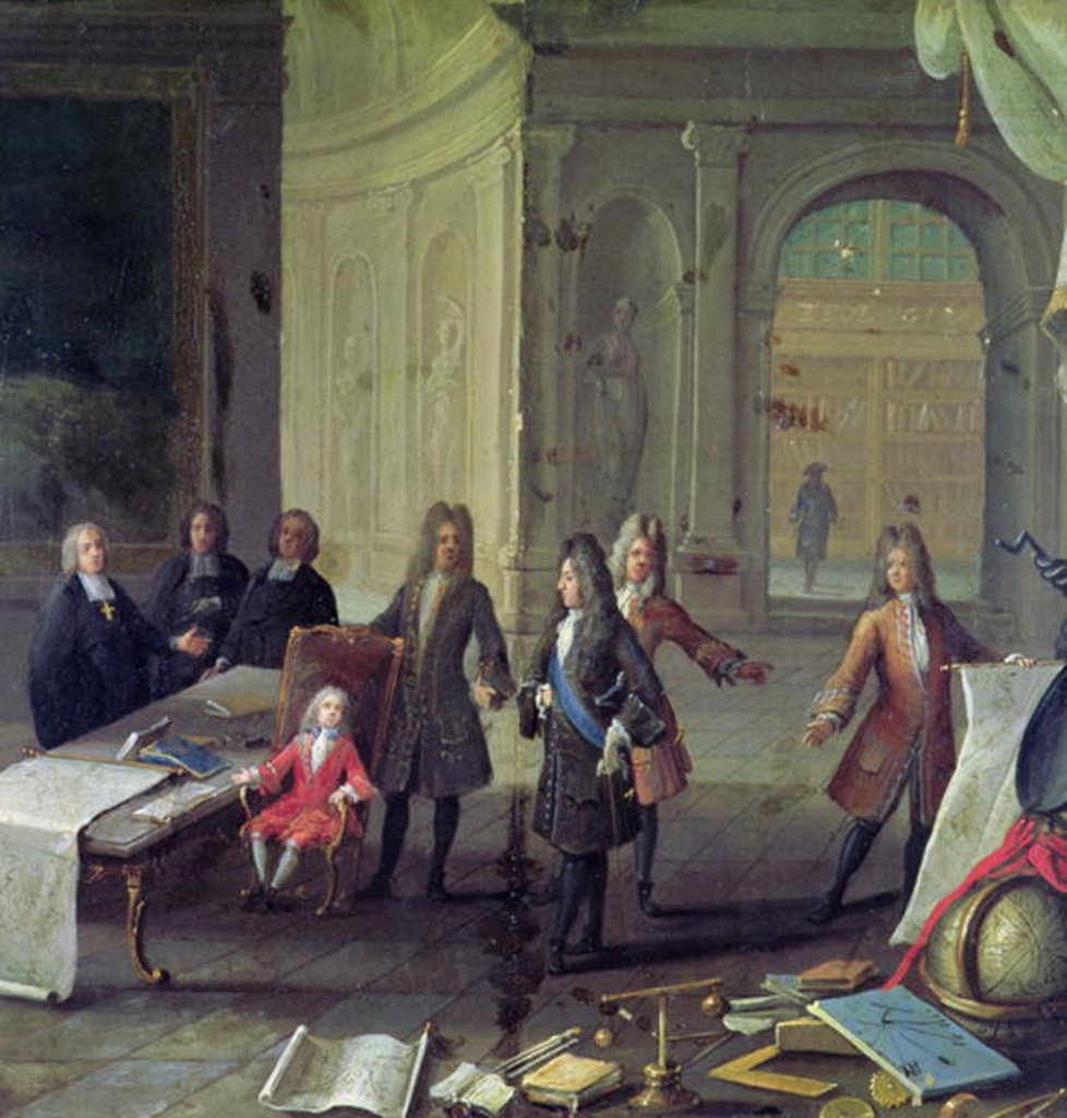 Detail of A Lesson being given to the Young Louis XV by French School