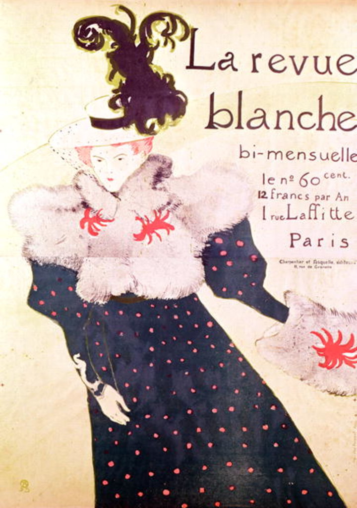 Detail of Poster advertising 'La Revue Blanche', 1895 by Henri de Toulouse-Lautrec
