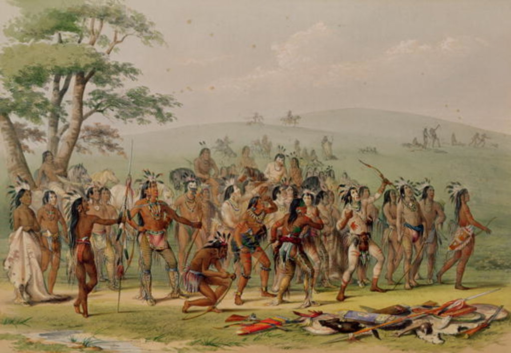 Detail of Mandan Archery Contest, c.1832 by George Catlin