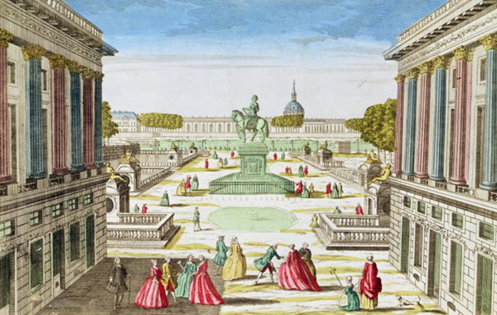 Detail of Perspective View of Place Louis XV from Porte Saint-Honore by French School
