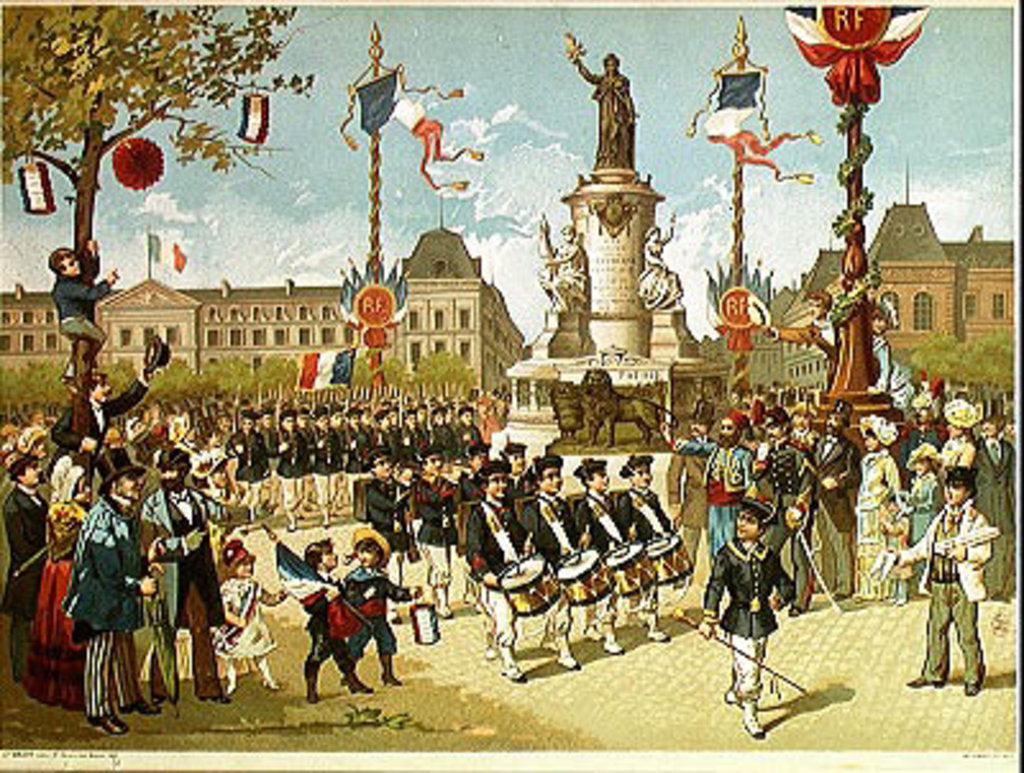 Detail of March-Past in the Place de la Republique, 14th July 1880 by French School