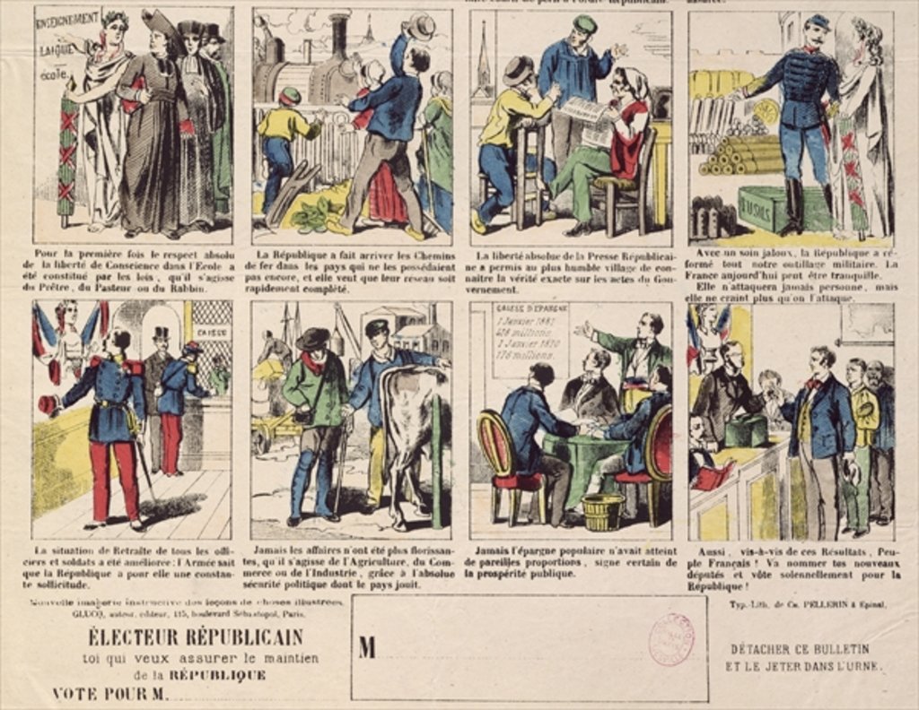 Detail of Republican propaganda in support of the foundation of the Third Republic, c.1881 by French School