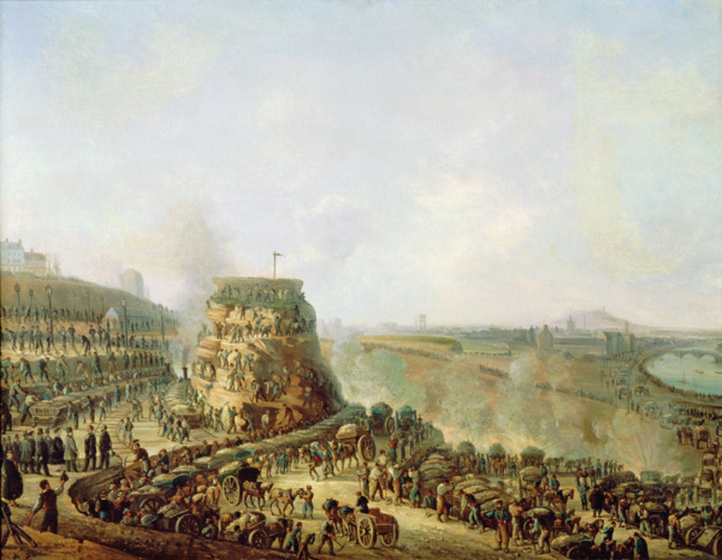 Detail of The Emperor Napoleon III and the Empress Eugenie visiting the Chaillot Hill, 1867 by Louis Moullin