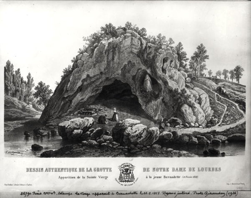 Detail of Apparition of the Virgin Mary to Bernadette Soubirous 11th February 1858, c.1858 by Seguin T. de