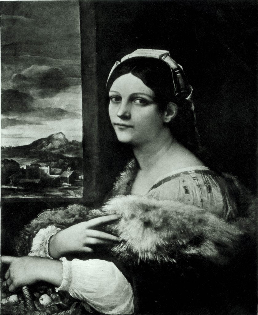 Detail of Young girl or St. Dorothy by Sebastiano del Piombo